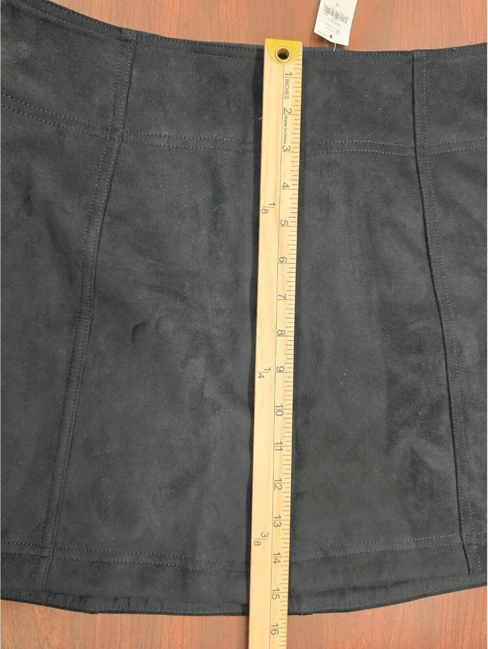 NWT Gap Black Faux Suede Button Front Mini Skirt Size 12 Dark Academia Fall Chic